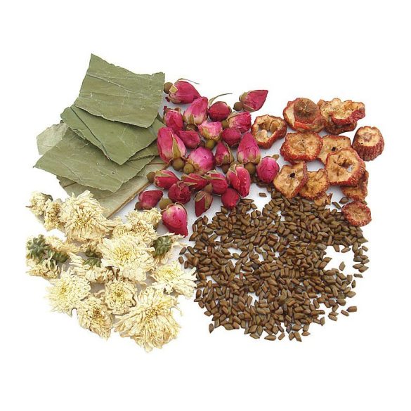 Anti-cholesterol/hypertension tea (Jian Fei Mei Yan Cha)