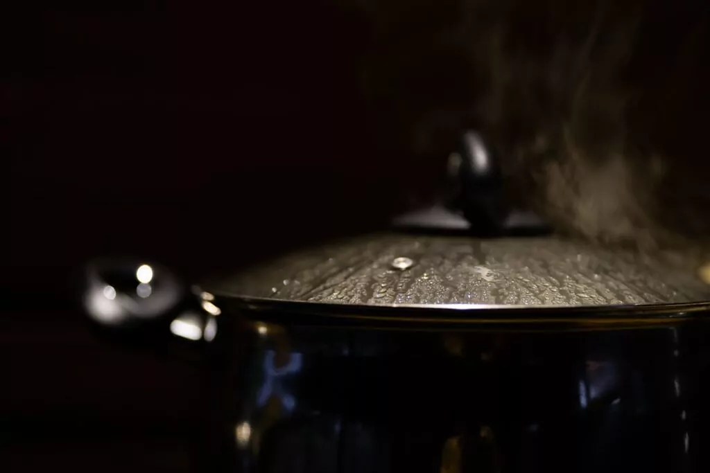 Herbal decoction gently simmering on the stovetop